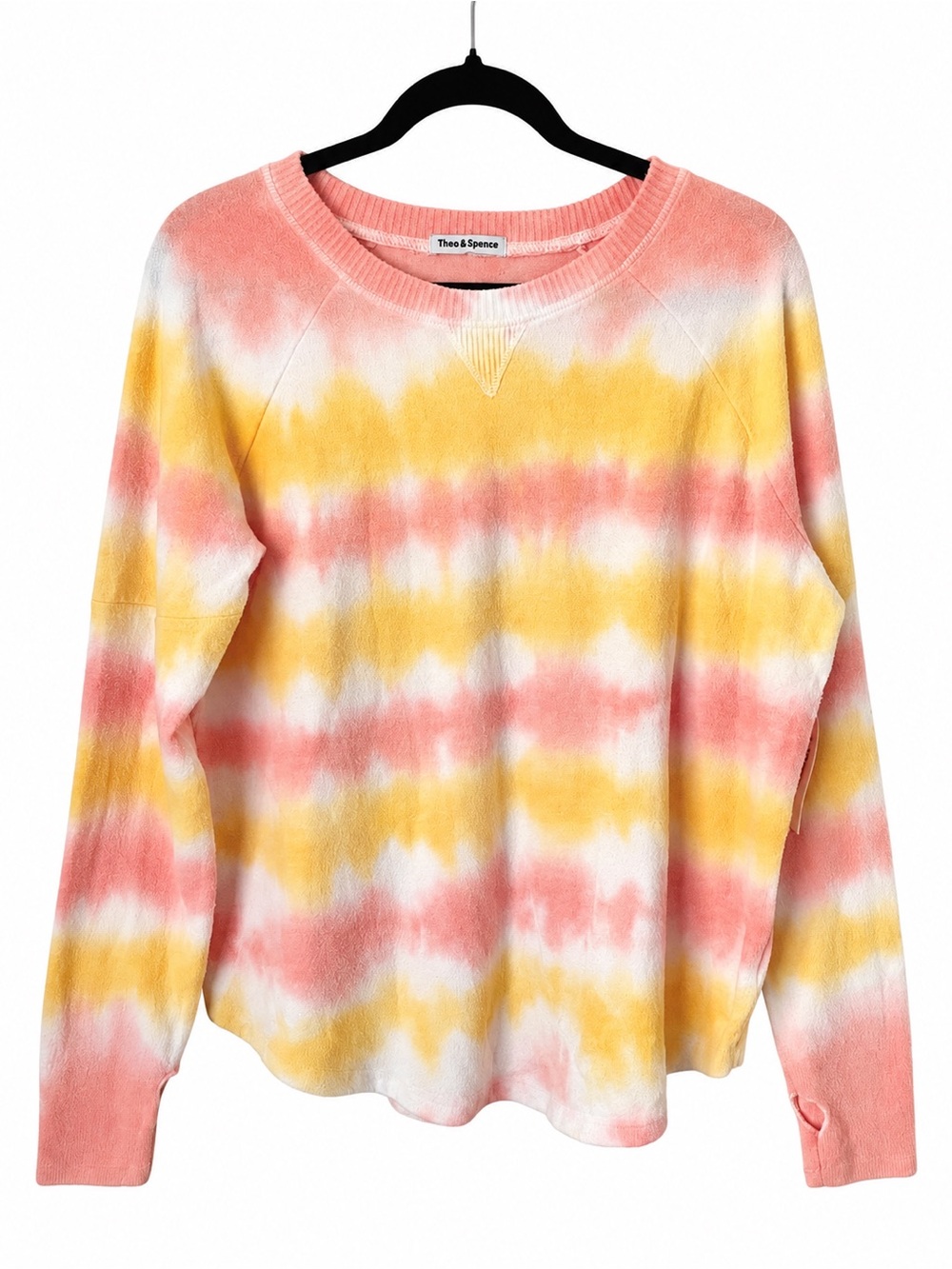 Theo & Spence Creamsicle Tie Dye Sweatshirt Thumb Holes S